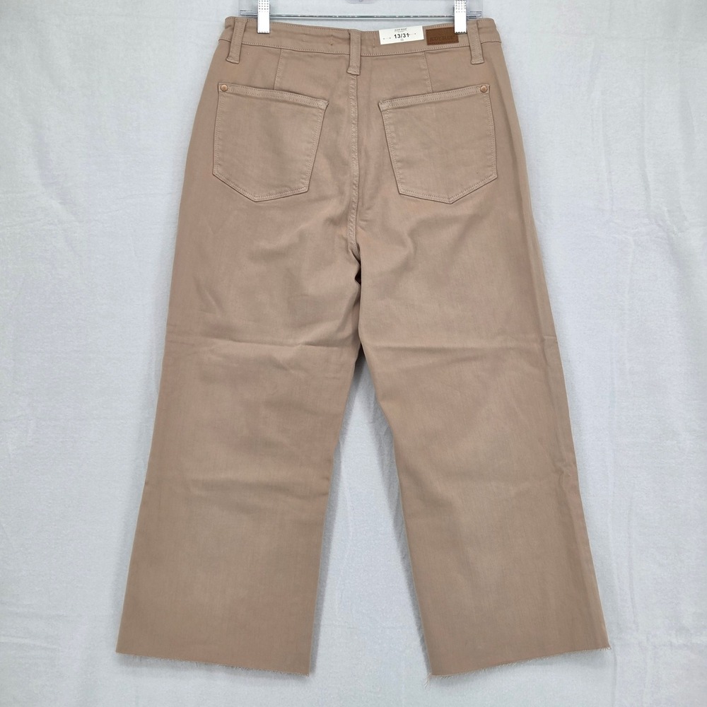 Judy Blue NEW Women Khaki High Waist Wide Leg Raw Hem Jeans Garment Dyed - Picture 3 of 7